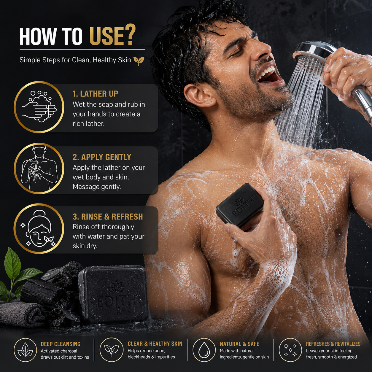 Detox Charcoal Soap for Deep Pore Cleansing | Charcoal Detox Soap