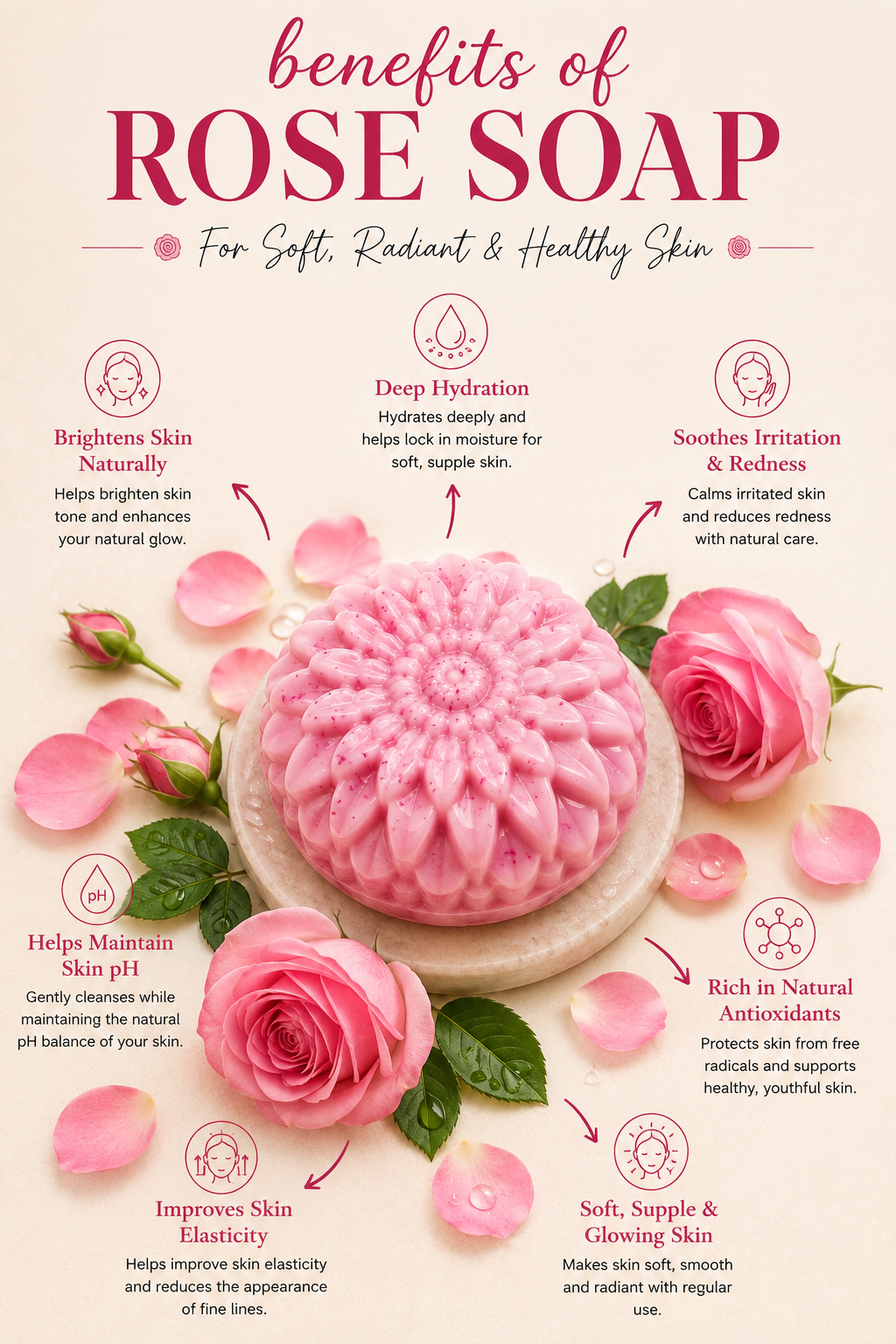 Rose Soap for Glowing & Hydrated Skin | Natural Floral Soap
