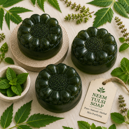 Neem Tulsi Soap for Acne & Pimples | Herbal Antibacterial Soap