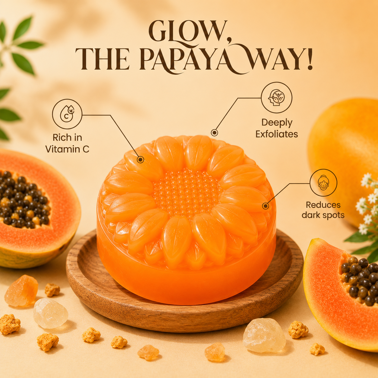 Papaya Soap for Skin Whitening & Exfoliation | Natural Enzyme Soap