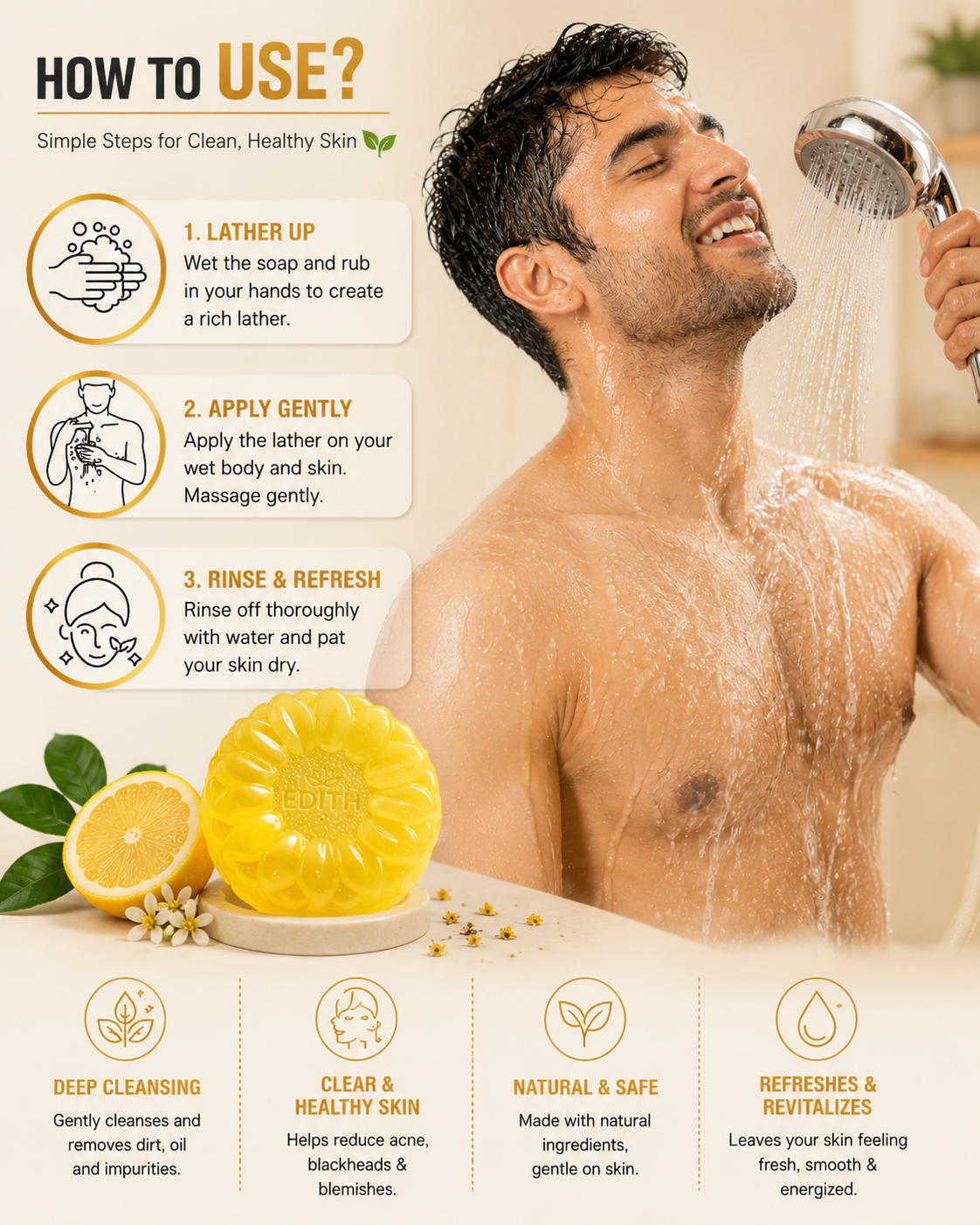 Lemon Soap for Skin Brightening | Vitamin C Natural Soap