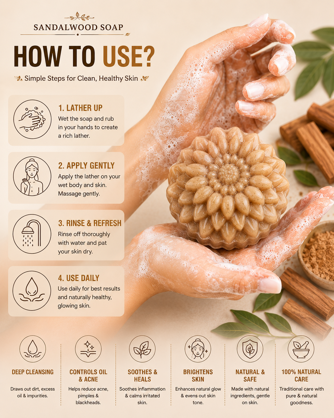 Sandalwood Soap for Glowing Skin | Natural Chandan Soap Online