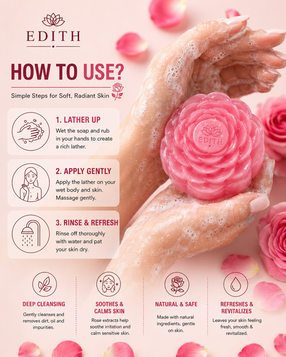 Rose Soap for Glowing & Hydrated Skin | Natural Floral Soap