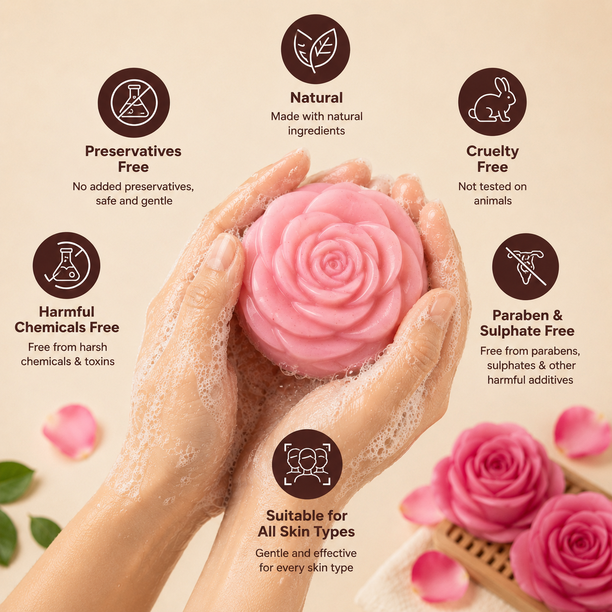 Rose Soap for Glowing & Hydrated Skin | Natural Floral Soap