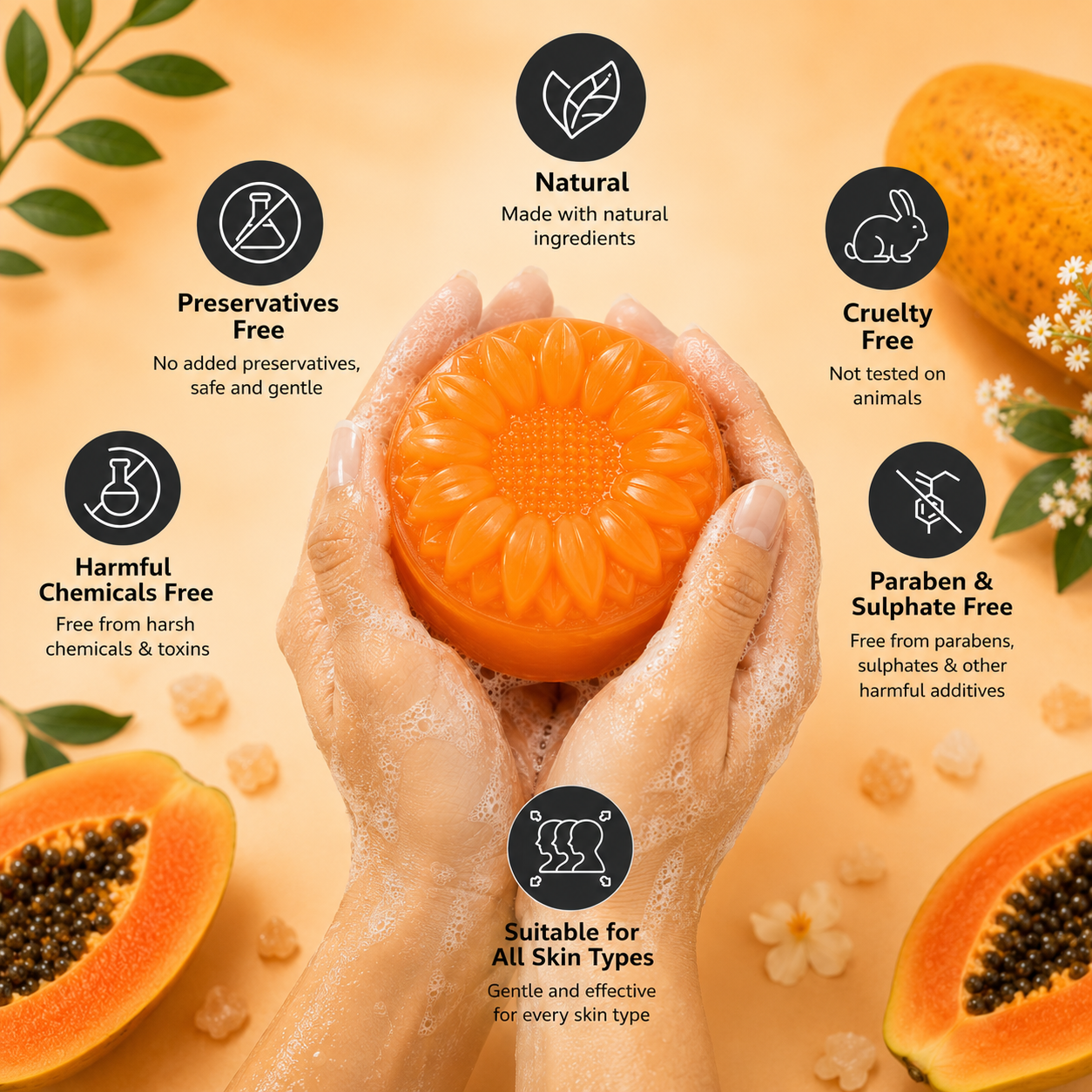 Papaya Soap for Skin Whitening & Exfoliation | Natural Enzyme Soap