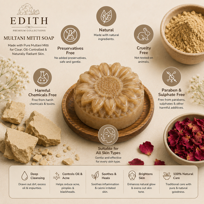 Multani Mitti Soap for Oily & Acne-Prone Skin | Organic Clay Soap