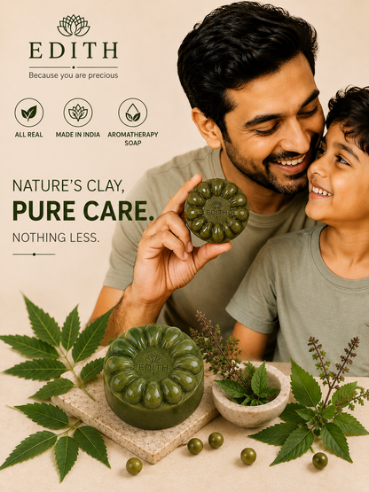 Neem Tulsi Soap for Acne & Pimples | Herbal Antibacterial Soap